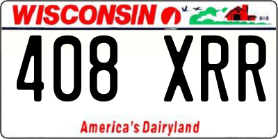 WI license plate 408XRR