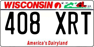 WI license plate 408XRT
