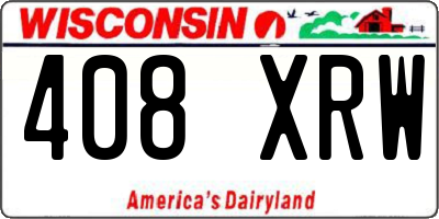 WI license plate 408XRW