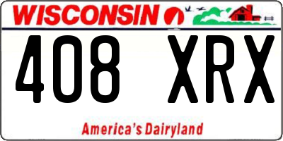 WI license plate 408XRX