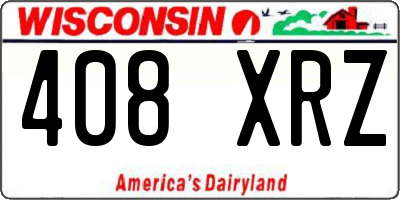 WI license plate 408XRZ