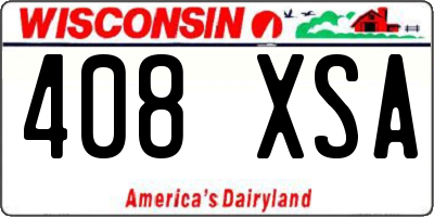 WI license plate 408XSA