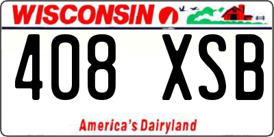 WI license plate 408XSB