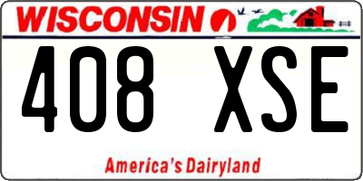 WI license plate 408XSE