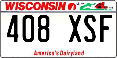 WI license plate 408XSF