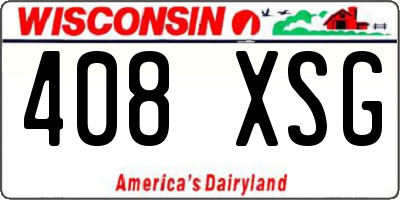 WI license plate 408XSG
