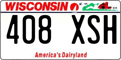 WI license plate 408XSH