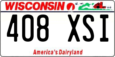 WI license plate 408XSI