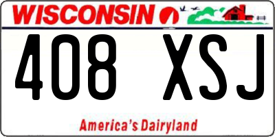 WI license plate 408XSJ