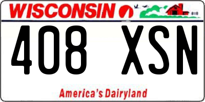WI license plate 408XSN