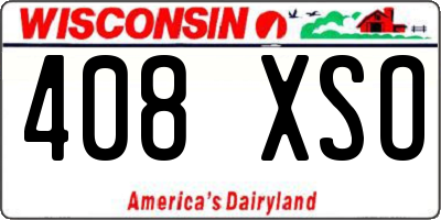 WI license plate 408XSO