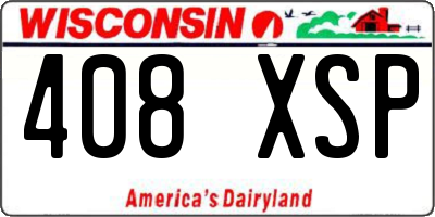 WI license plate 408XSP