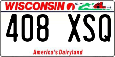 WI license plate 408XSQ