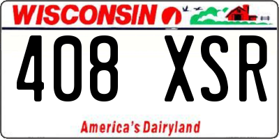 WI license plate 408XSR
