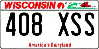 WI license plate 408XSS