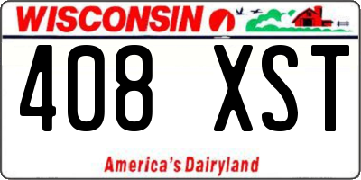 WI license plate 408XST