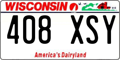 WI license plate 408XSY