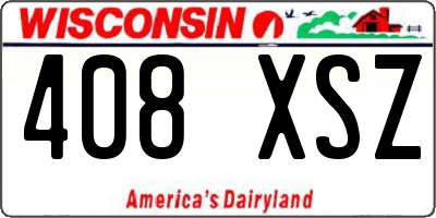 WI license plate 408XSZ