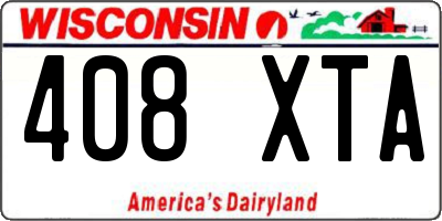 WI license plate 408XTA
