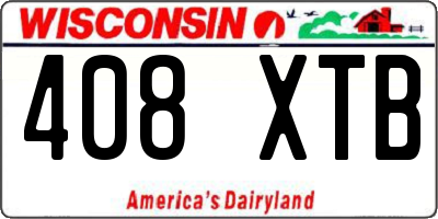 WI license plate 408XTB