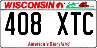 WI license plate 408XTC