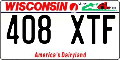 WI license plate 408XTF