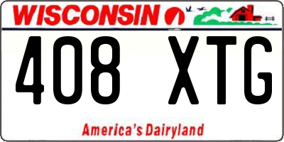 WI license plate 408XTG