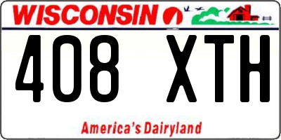 WI license plate 408XTH