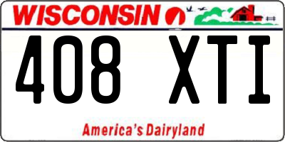 WI license plate 408XTI