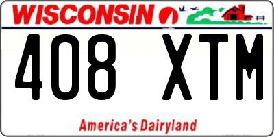 WI license plate 408XTM