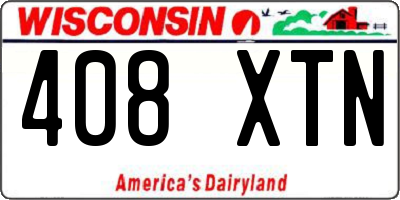 WI license plate 408XTN
