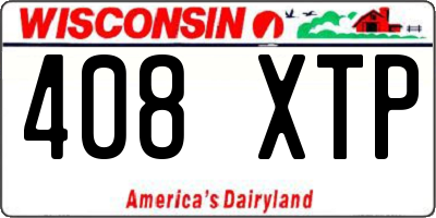 WI license plate 408XTP