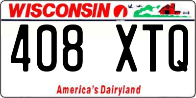 WI license plate 408XTQ