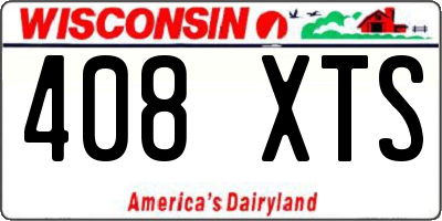WI license plate 408XTS