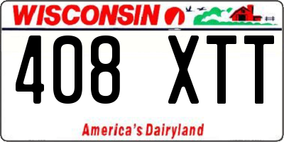 WI license plate 408XTT
