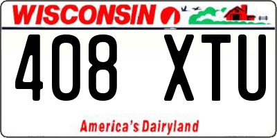 WI license plate 408XTU