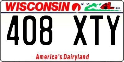 WI license plate 408XTY