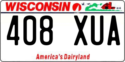 WI license plate 408XUA