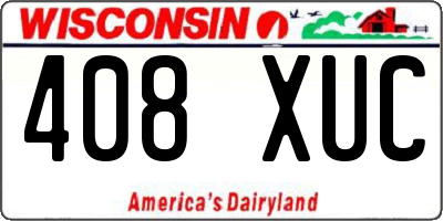 WI license plate 408XUC