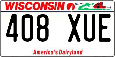WI license plate 408XUE