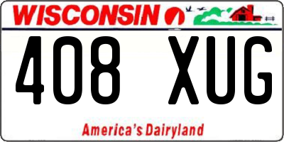 WI license plate 408XUG