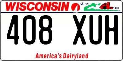 WI license plate 408XUH