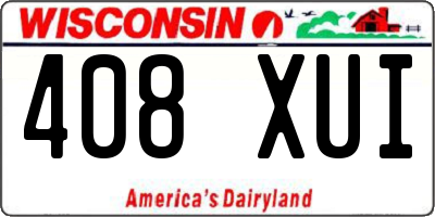 WI license plate 408XUI