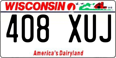 WI license plate 408XUJ