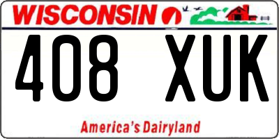 WI license plate 408XUK
