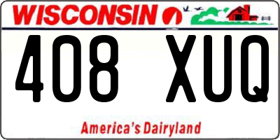 WI license plate 408XUQ