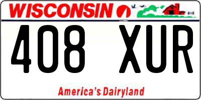 WI license plate 408XUR