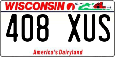 WI license plate 408XUS