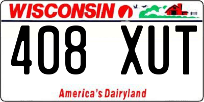WI license plate 408XUT