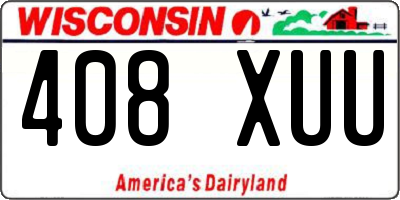 WI license plate 408XUU